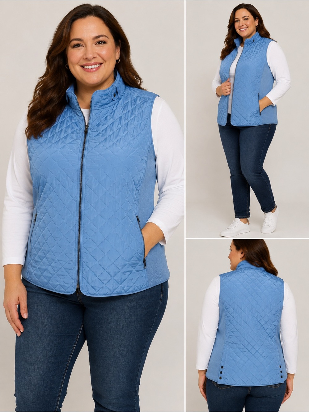 41 Hawthorn Dulcie Quilted Vest XL Silver Lake Blue NWT